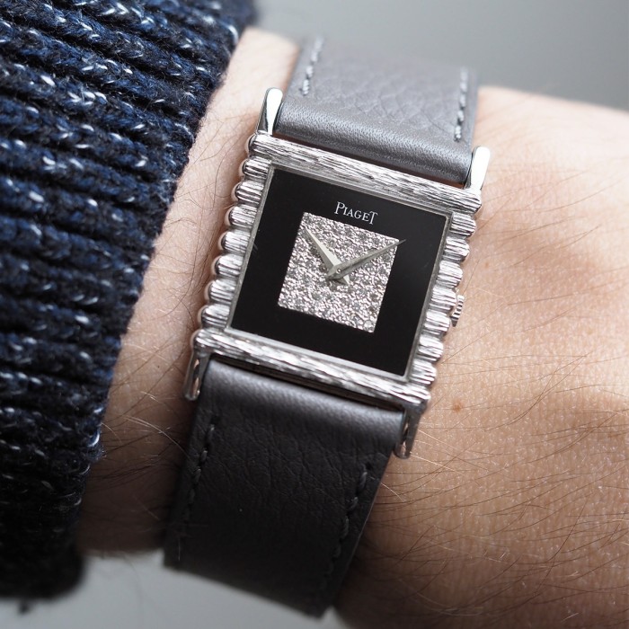 Piaget - Vintage Diamond & Onyx Dial Or Blanc 24mm Circa 1970 Réf. 9131C16