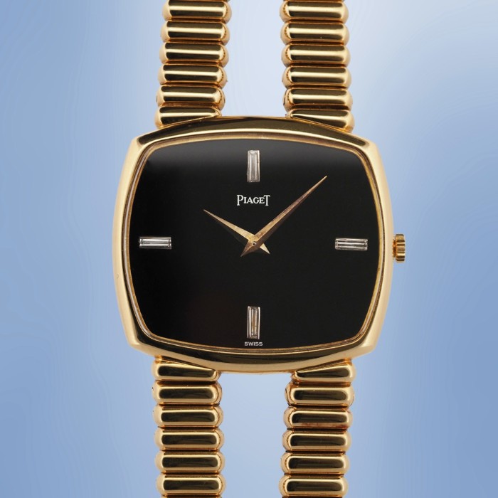 Piaget - "Black Tie Emparador" Vintage Cadran Onyx Index Diamants Circa 1970 Piaget Cal. 9P1 Réf. 9731 C 210