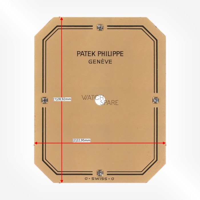 Patek Philippe - Cadran 3N Doré avec index en Diamants 28.92 x 22.95mm