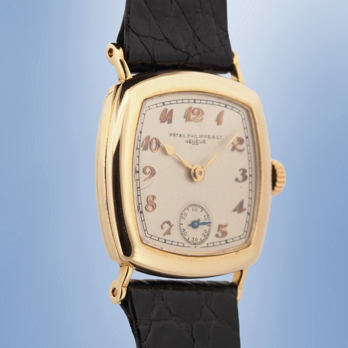 Patek Philippe - Cushion Shape Breguet Numerals Or Jaune 18cts avec boîte et extrait des archives