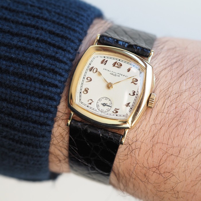 Patek Philippe - Cushion Shape Breguet Numerals Or Jaune 18cts avec boîte et extrait des archives