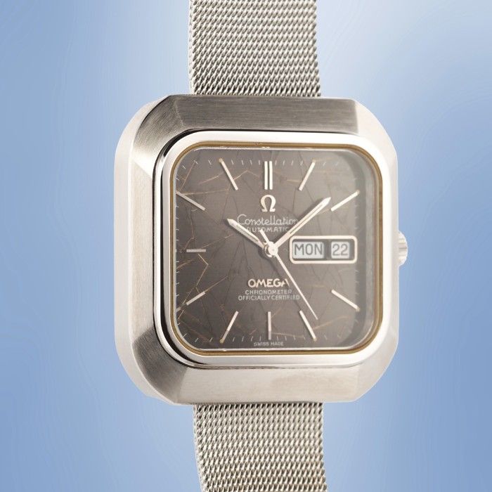 Omega - Unique Constellation Automatic TV Rectangle "Spider" Circa 1976 Full Set Réf. 168.0063