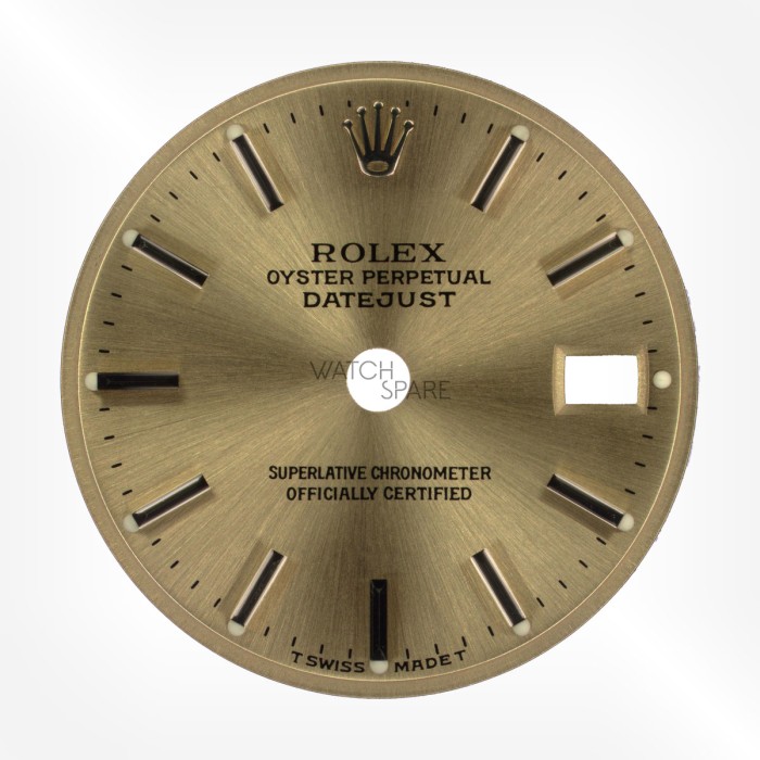 Rolex - Cadran Or jaune/ Champagne  Datejust 19,88mm avec jeu d'aiguilles