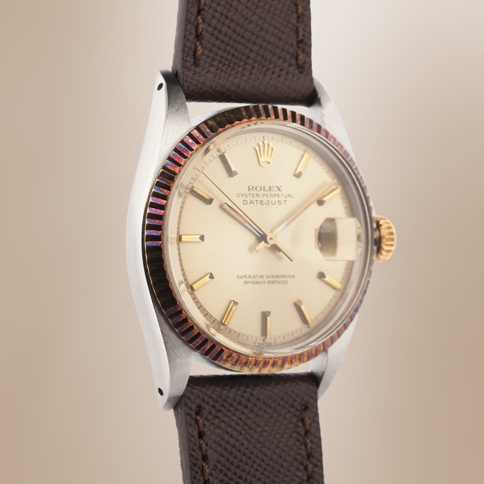 Rolex - Datejust Vintage 36 Two Tone Lunette Unique ! Circa 1969 Réf. 1601