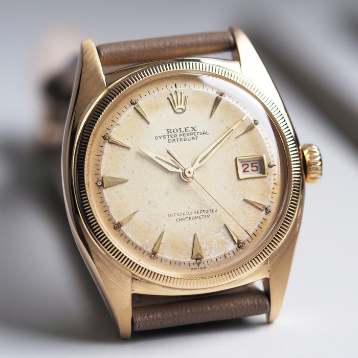 Rolex - Datejust "Ovettone" 36mm en Or Jaune 18cts Circa 1950 Réf. 6105