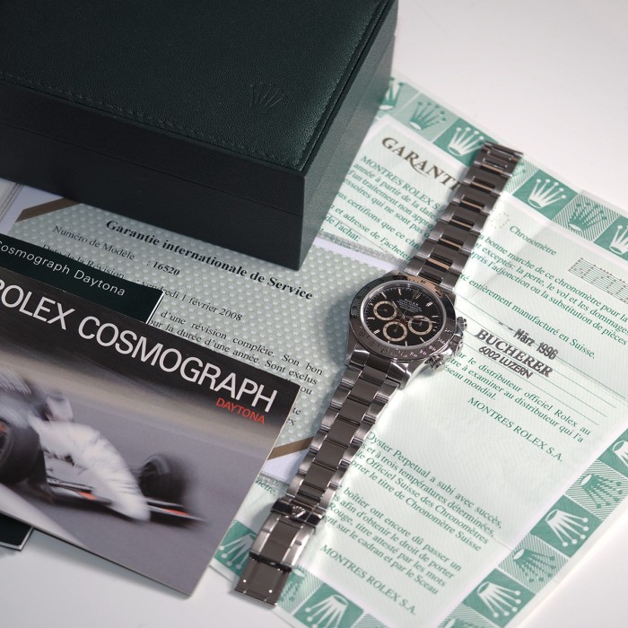 Rolex - Daytona Zenith Réf. 16520 de 1996 Boîte & papiers