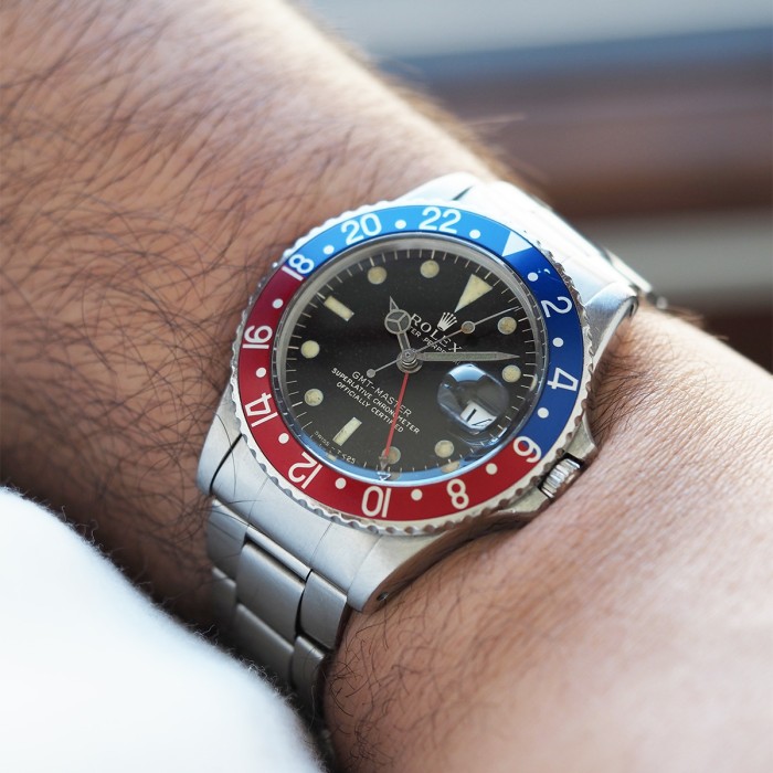 Rolex - GMT Master II "Pepsi" Gilt Dial Vintage Circa 1965 Réf. 1675 