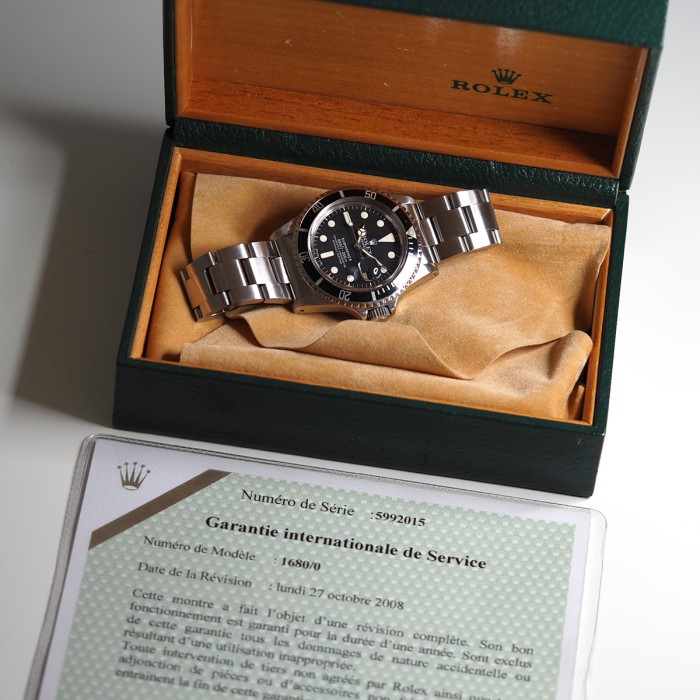 Rolex - Submariner Réf. 1680/0 de 1979 avec boîte et garantie de service