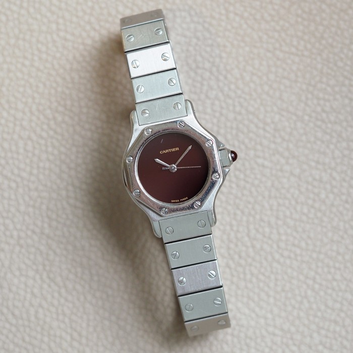 Cartier - Santos Octogonale Cadran Bordeaux 25mm Réf.0906