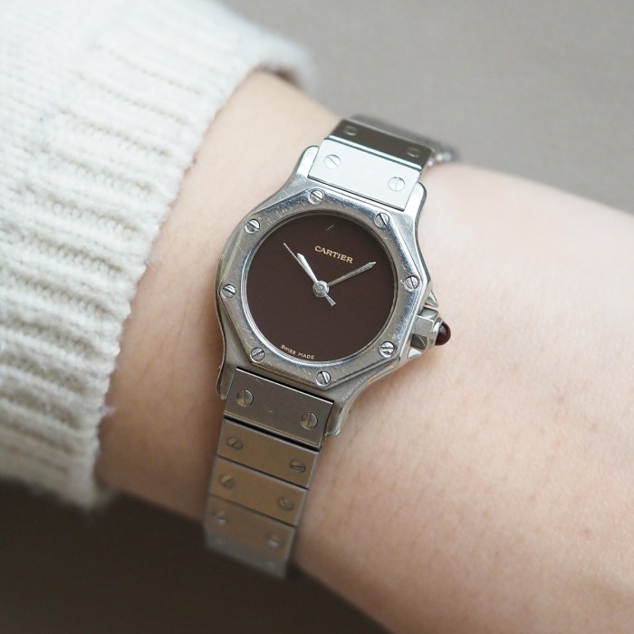 Cartier - Santos Octogonale Cadran Bordeaux 25mm Réf.0906