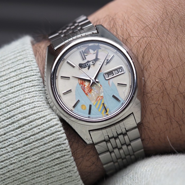 Seiko - 5 Actus Japanese Print Shoen Uemura Shunpo Circa 1972 Réf. 7019-7060