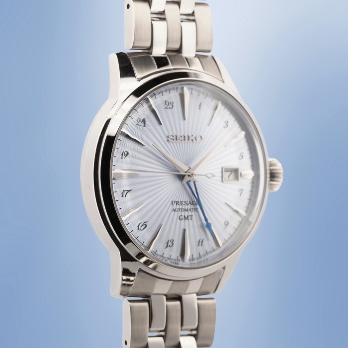 Seiko - Presage Cocktail Time GMT Ice Blue Automatic Full Set Circa 2026 Réf. SARY241