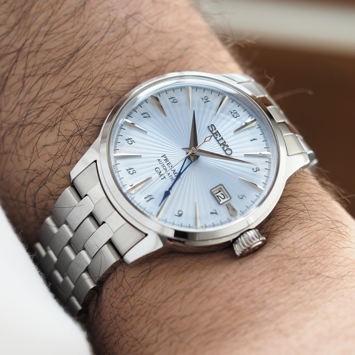 Seiko - Presage Cocktail Time GMT Ice Blue Automatic Full Set Circa 2026 Réf. SARY241