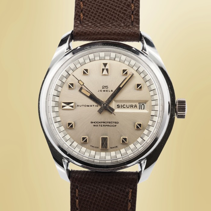Sicura - Diver Automatic 25 Jewels Baumgartner Frères 158 Jumbo Vintage Circa 1970