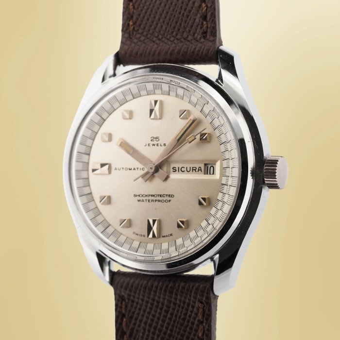 Sicura - Diver Automatic 25 Jewels Baumgartner Frères 158 Jumbo Vintage Circa 1970