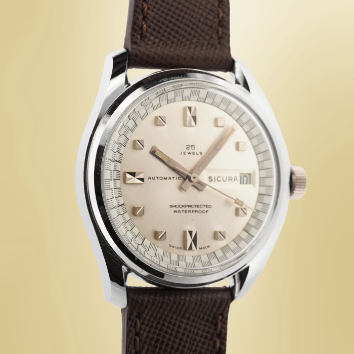 Sicura - Diver Automatic 25 Jewels Baumgartner Frères 158 Jumbo Vintage Circa 1970