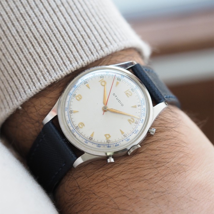 Studio - Chronographe Start Stop Reset Remontage Manuel Vintage Circa 1980