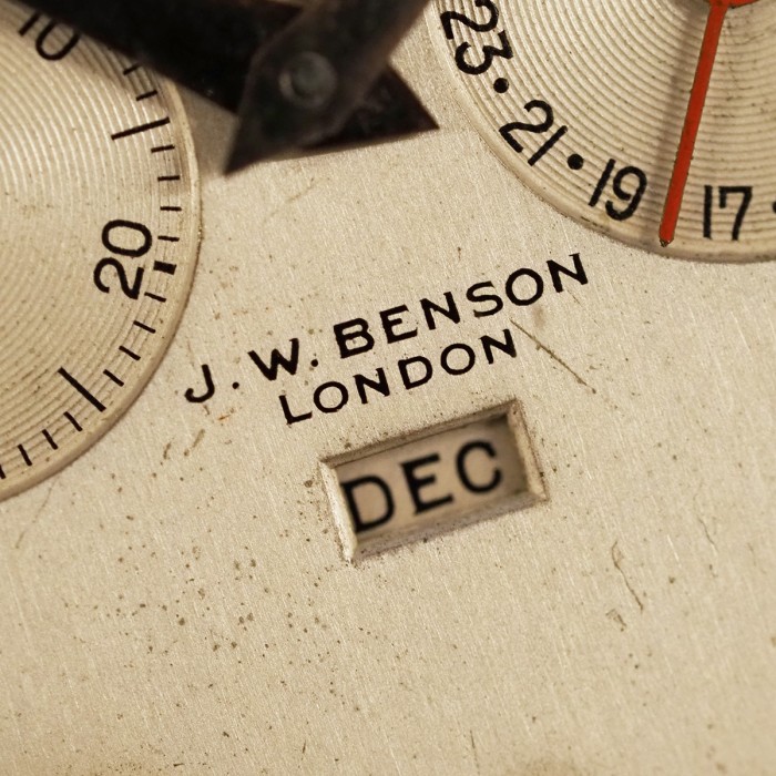 Universal Genève - Double Signée J.W. Benson London Triple Calendrier Vintage Chromé 38mm Circa 1950 Réf. 31305