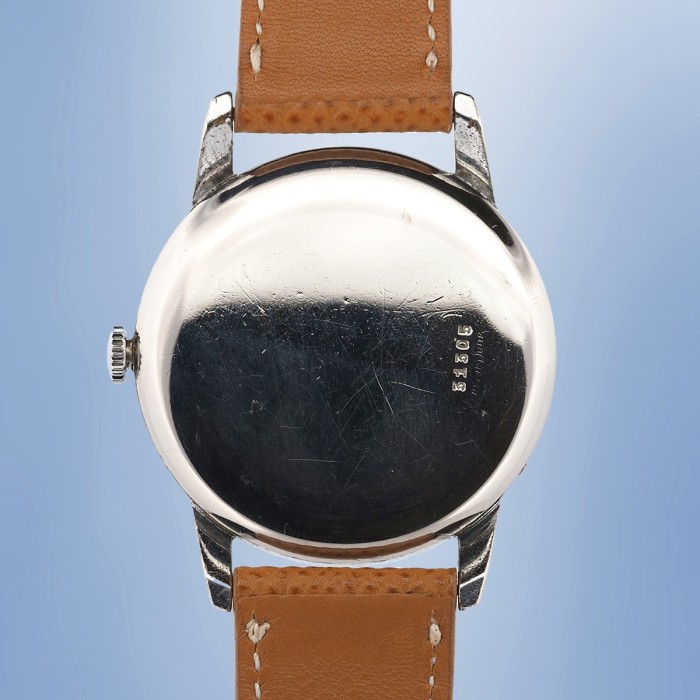 Universal Genève - Double Signée J.W. Benson London Triple Calendrier Vintage Chromé 38mm Circa 1950 Réf. 31305