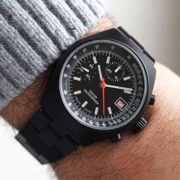 Volkswagen Design - Chronographe Vintage Valjoux 7765 avec boîte Circa 1980 Réf. 003