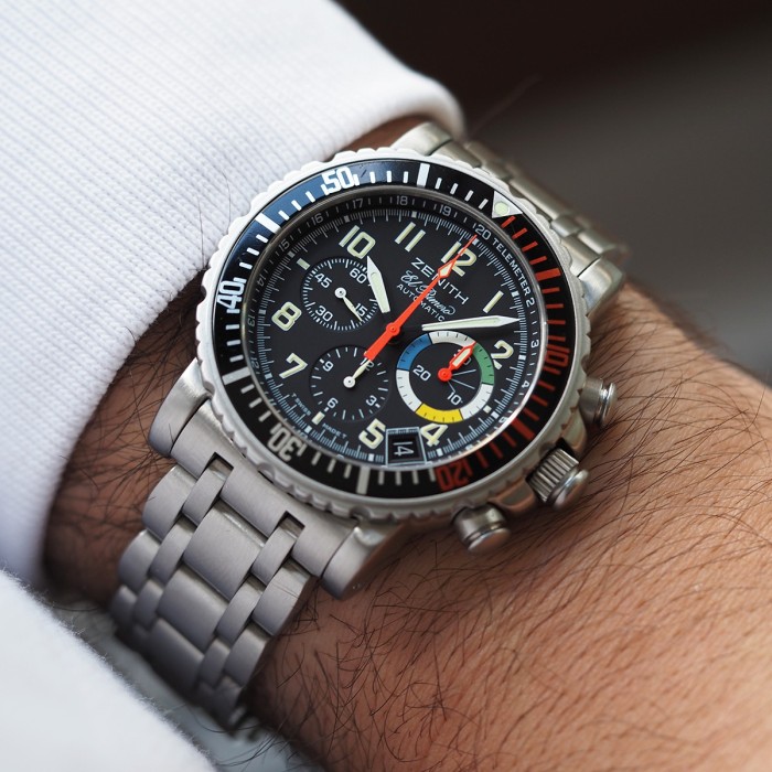 Zenith - Rainbow Flyback El Primero Chronograph Automatic Full Set Circa 2000 Réf. 02.0480.405
